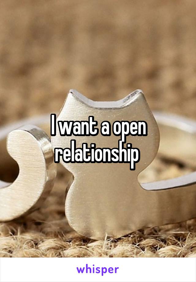 I want a open relationship 