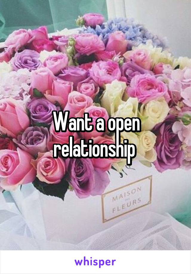 Want a open relationship 