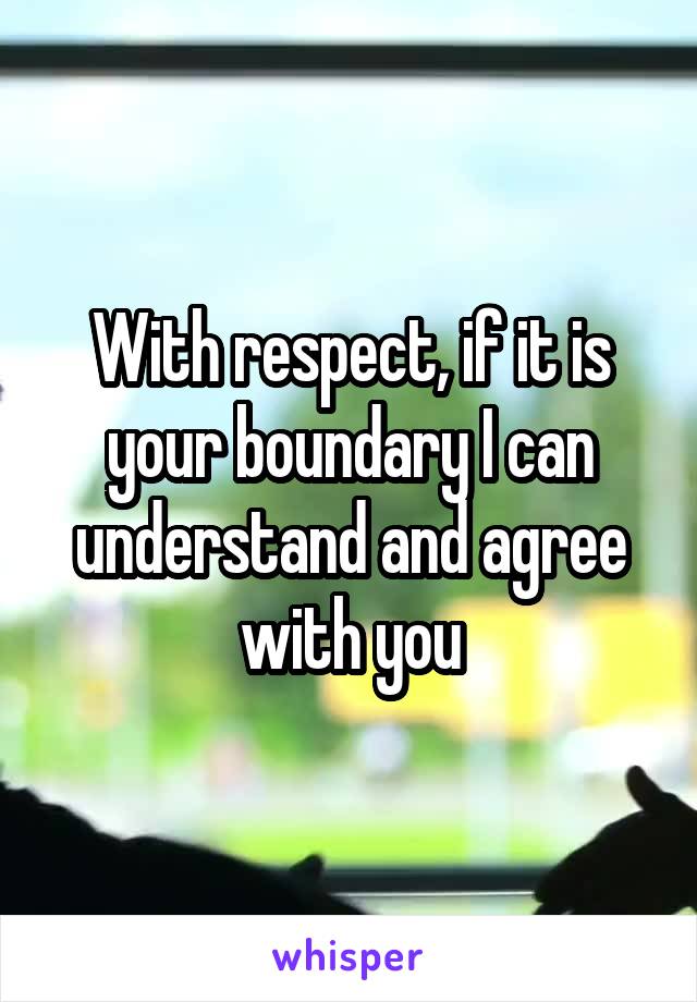 With respect, if it is your boundary I can understand and agree with you