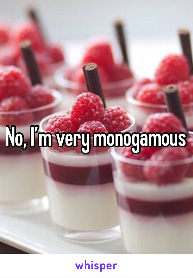 No, I’m very monogamous