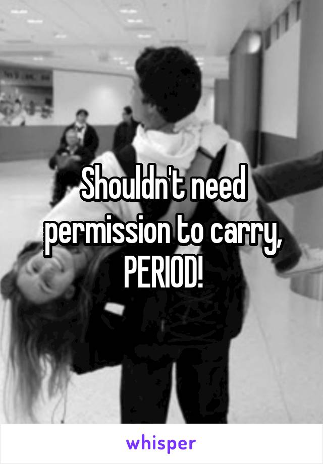 Shouldn't need permission to carry, PERIOD!