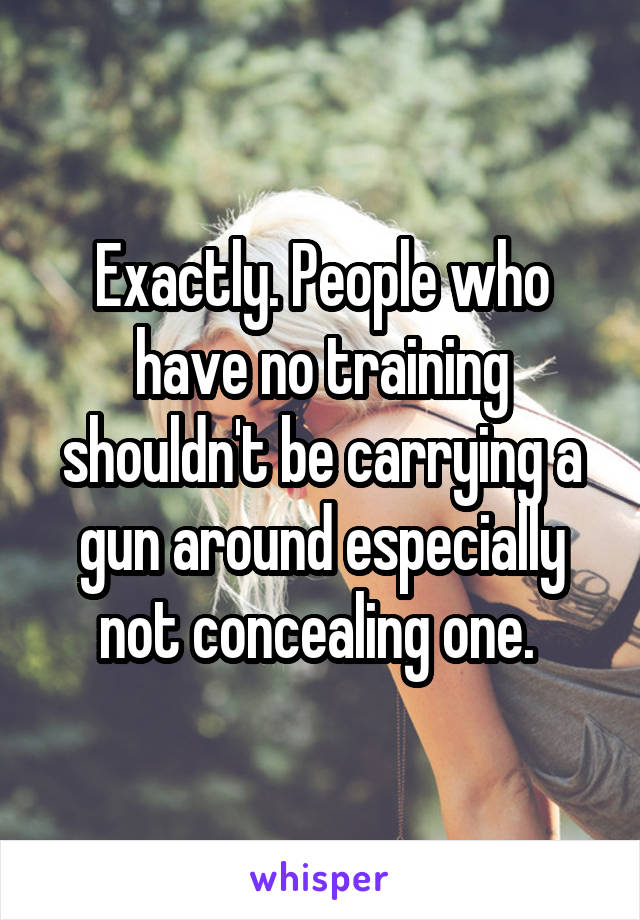 Exactly. People who have no training shouldn't be carrying a gun around especially not concealing one. 