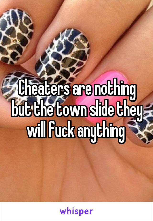 Cheaters are nothing but the town slide they will fuck anything 