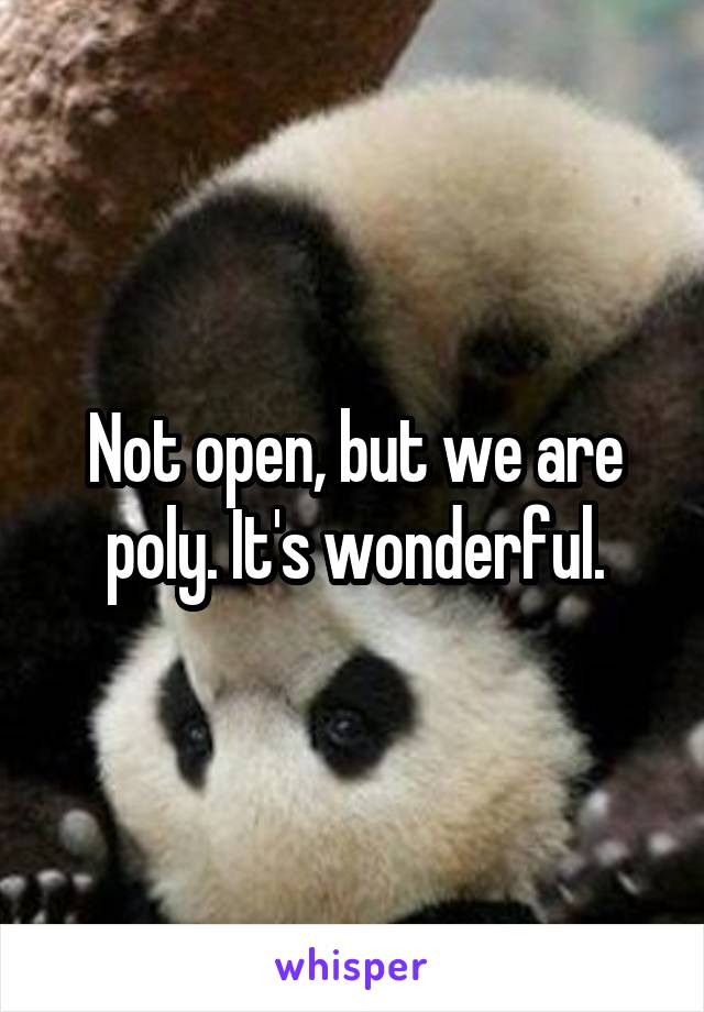 Not open, but we are poly. It's wonderful.