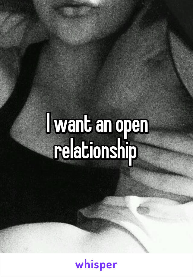 I want an open relationship 