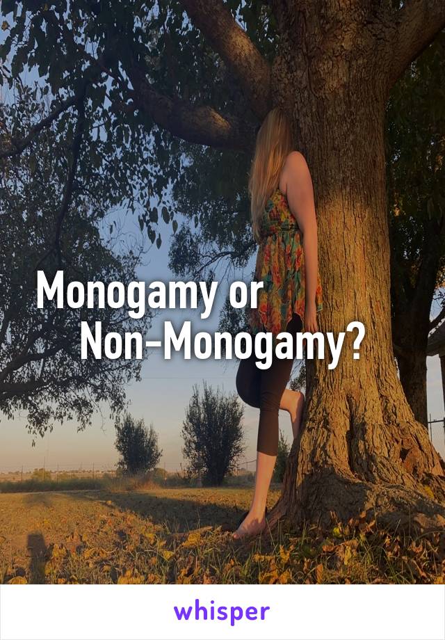 Monogamy or               Non-Monogamy?