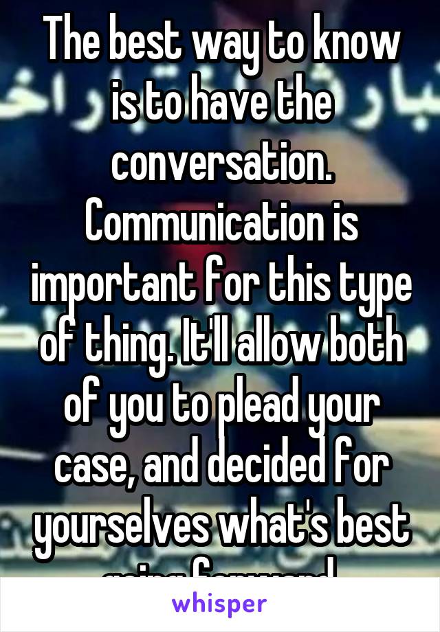 The best way to know is to have the conversation. Communication is important for this type of thing. It'll allow both of you to plead your case, and decided for yourselves what's best going forward.