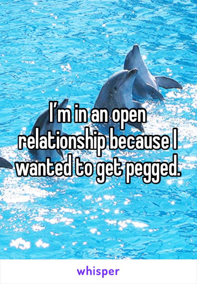 I’m in an open relationship because I wanted to get pegged. 