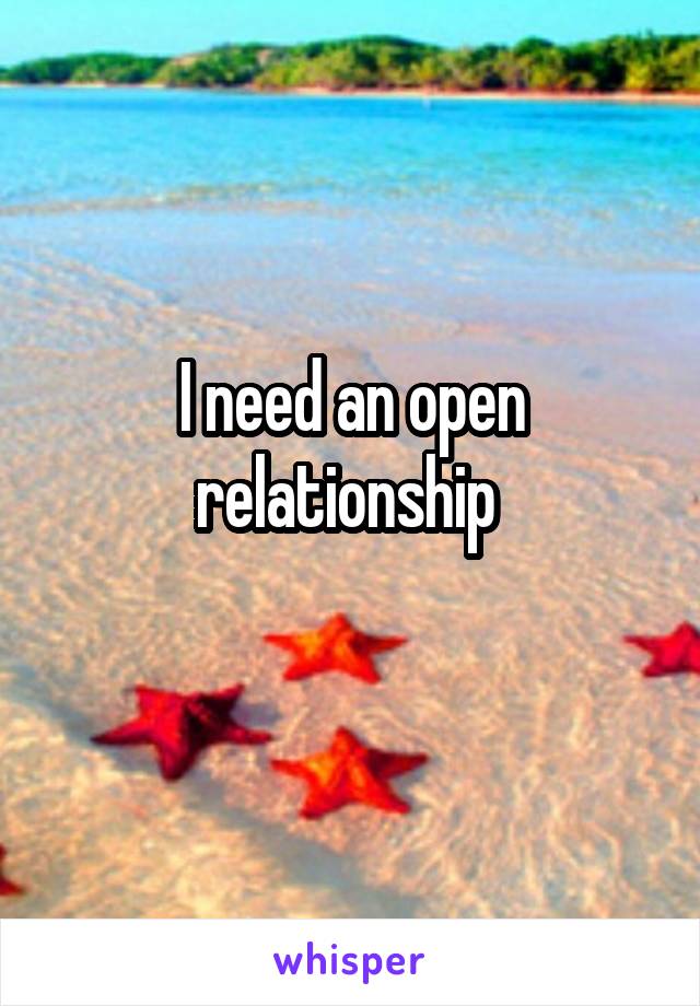 I need an open relationship 
