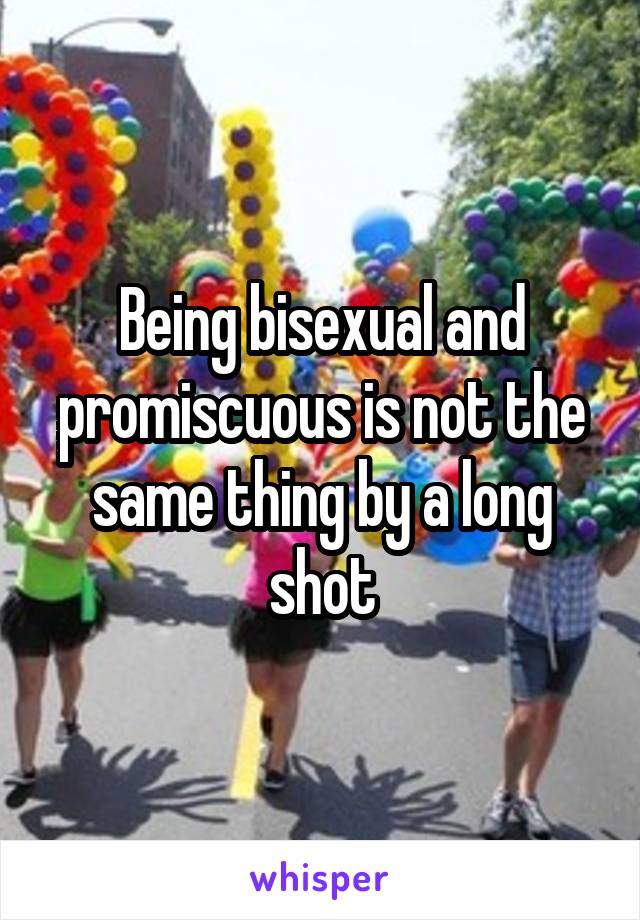 Being bisexual and promiscuous is not the same thing by a long shot