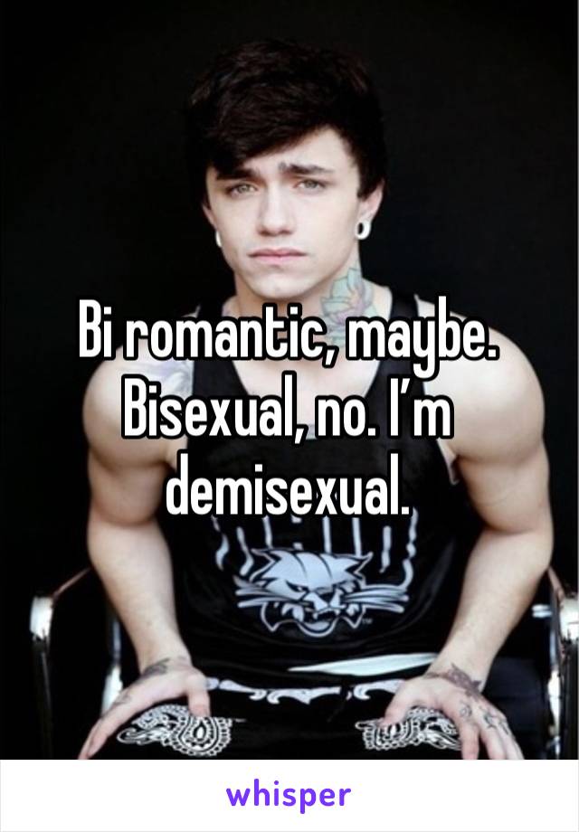 Bi romantic, maybe. Bisexual, no. I’m demisexual. 