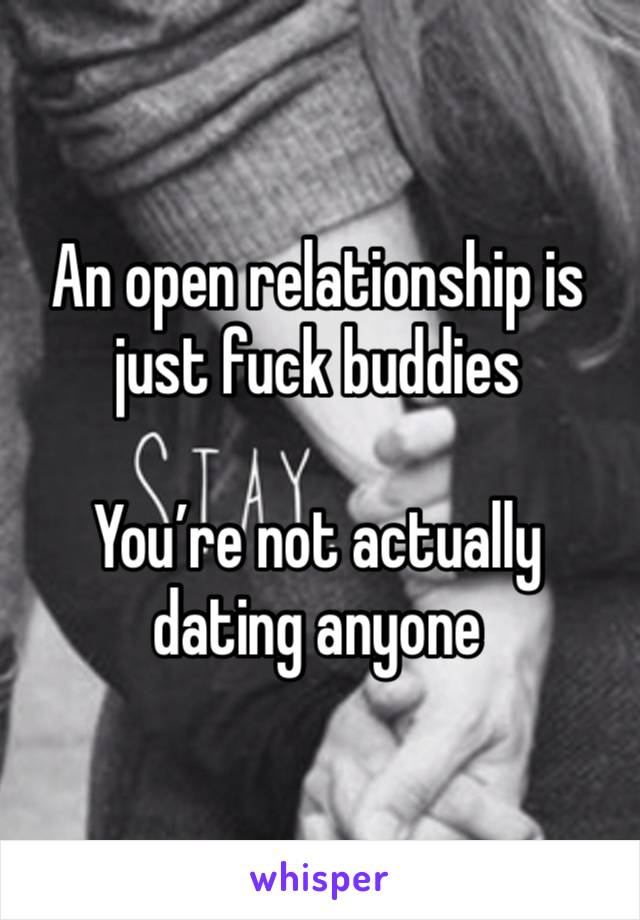 An open relationship is just fuck buddies

You’re not actually dating anyone