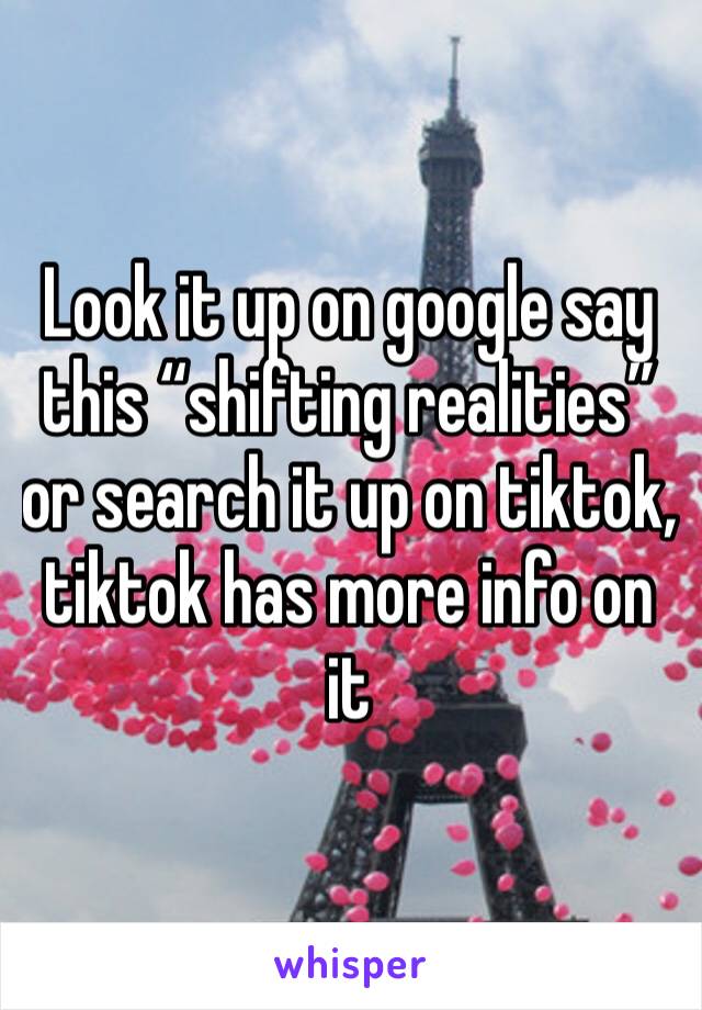 Look it up on google say this “shifting realities” or search it up on tiktok, tiktok has more info on it