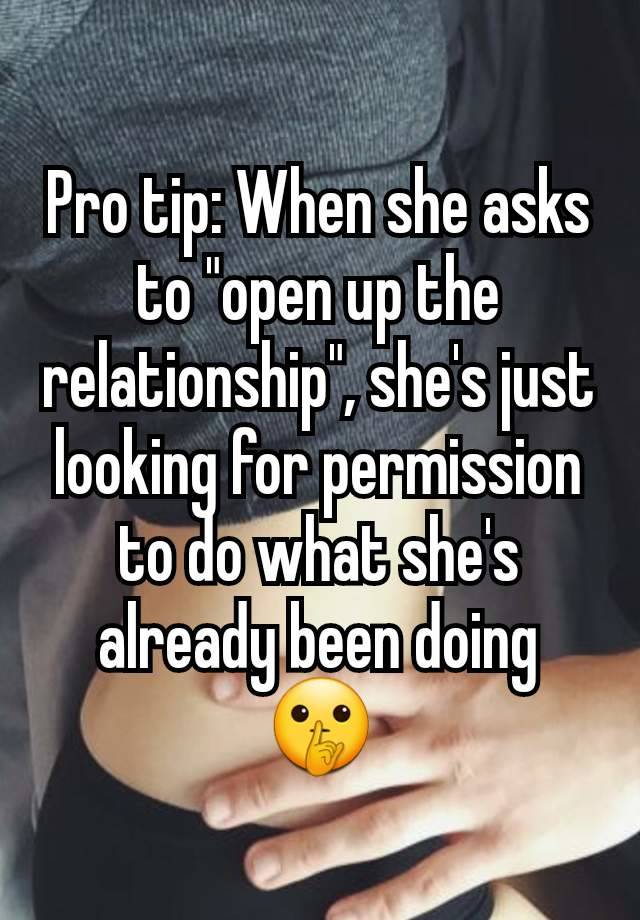 Pro tip: When she asks to "open up the relationship", she's just looking for permission to do what she's already been doing
🤫