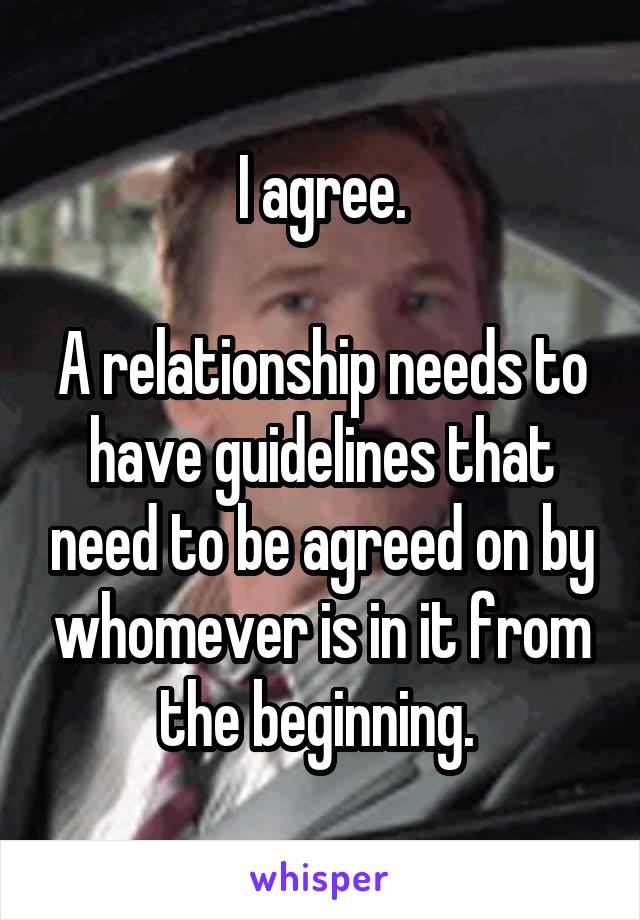 I agree.

A relationship needs to have guidelines that need to be agreed on by whomever is in it from the beginning. 