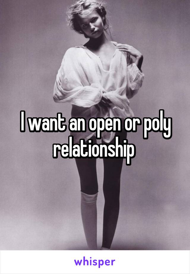 I want an open or poly relationship 