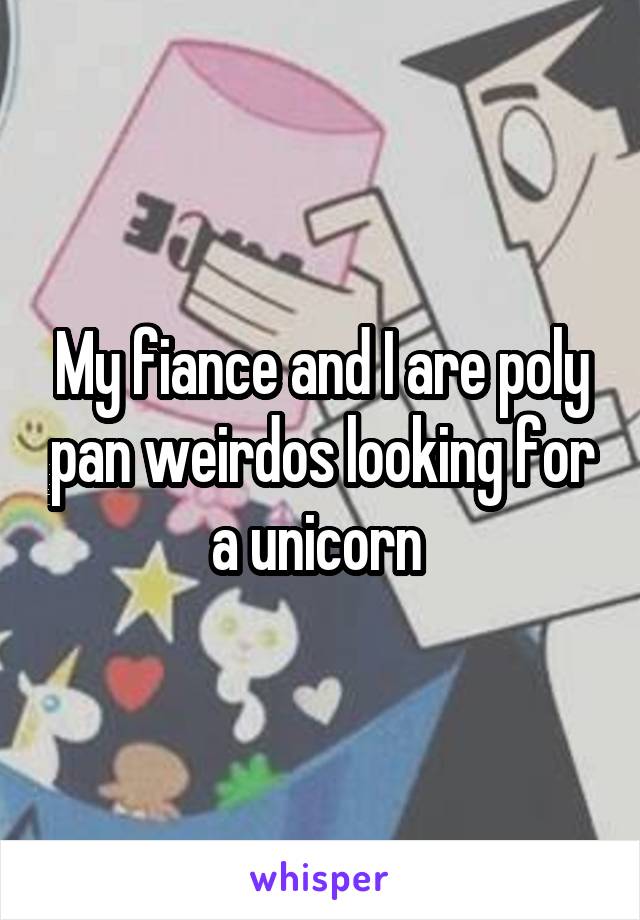 My fiance and I are poly pan weirdos looking for a unicorn 