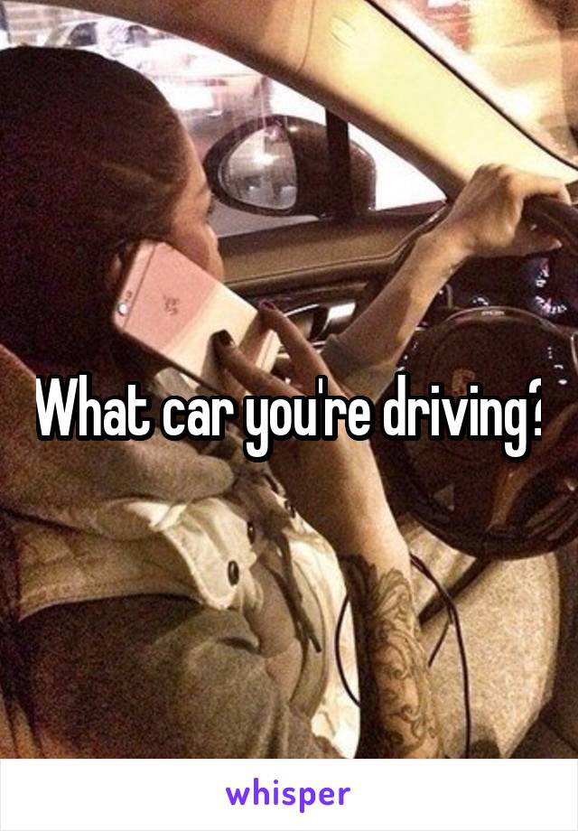 What car you're driving?