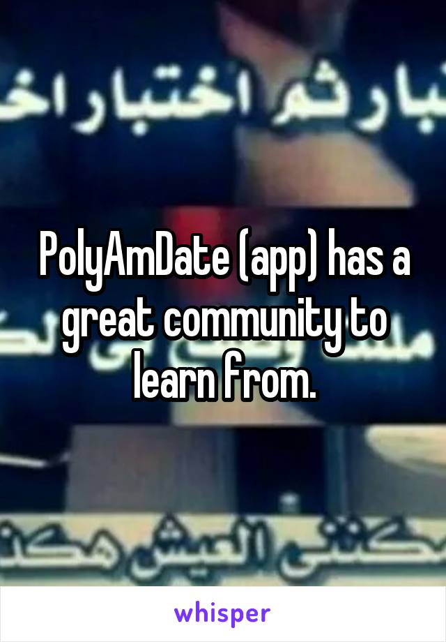 PolyAmDate (app) has a great community to learn from.