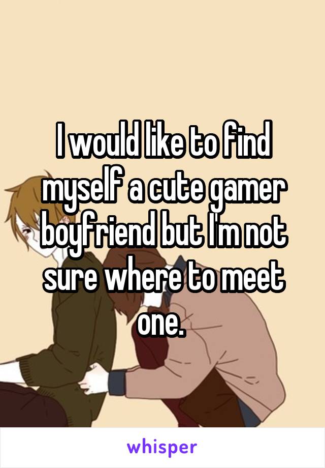 I would like to find myself a cute gamer boyfriend but I'm not sure where to meet one. 