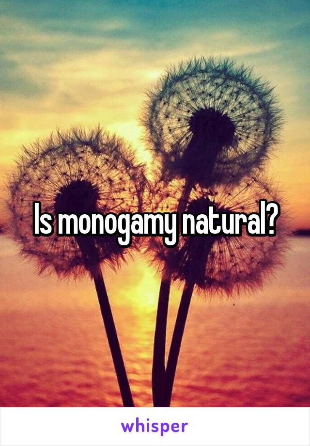 Is monogamy natural?