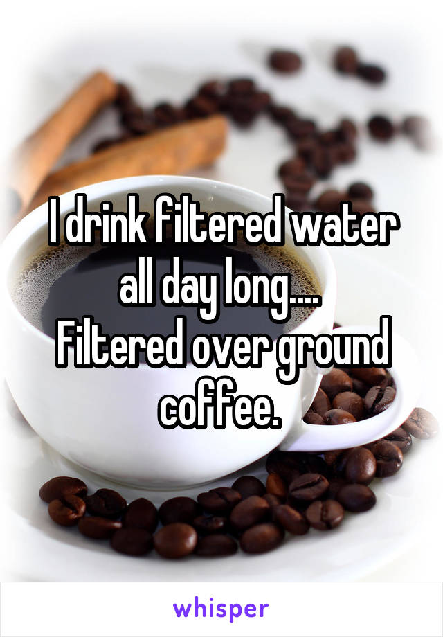 I drink filtered water all day long.... 
Filtered over ground coffee. 