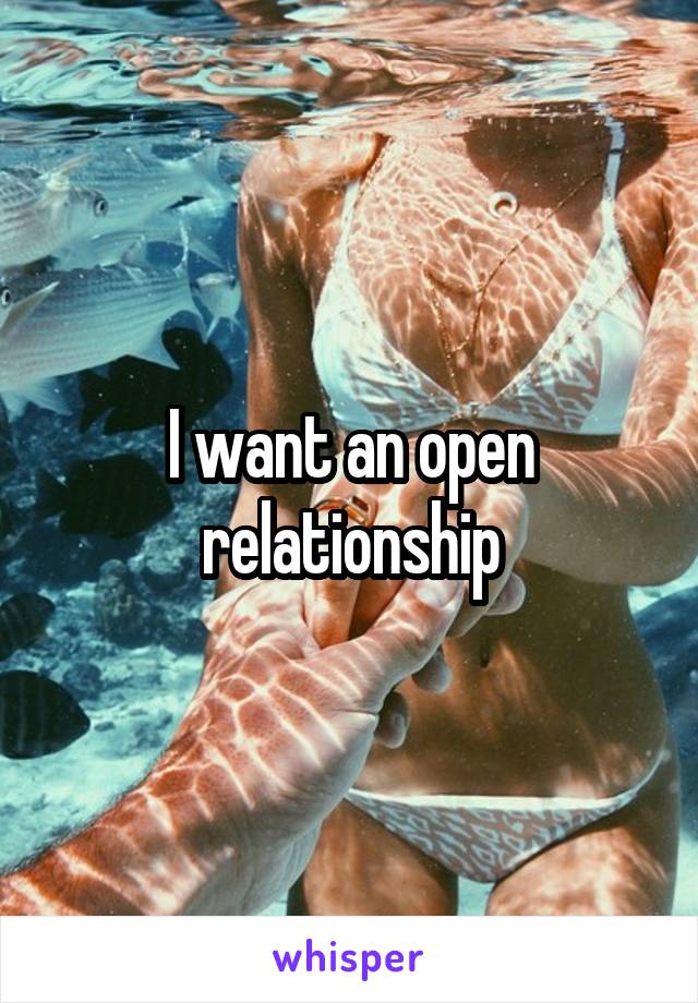 I want an open relationship