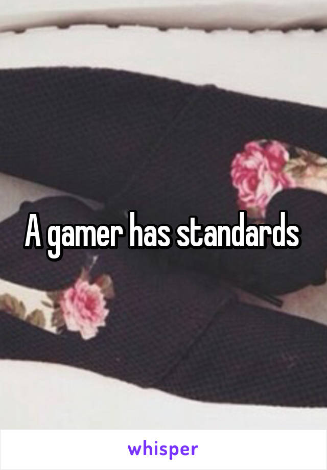 A gamer has standards 