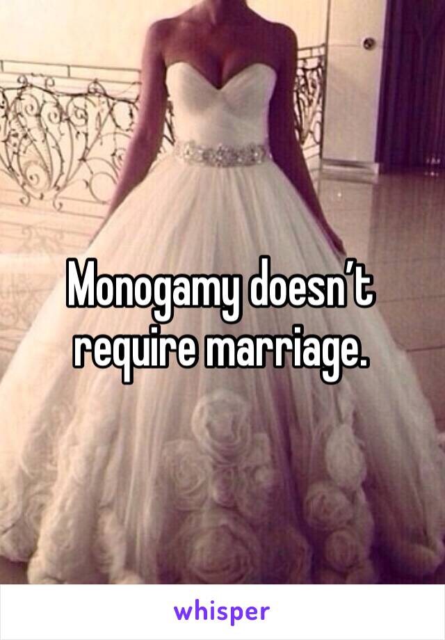 Monogamy doesn’t require marriage.