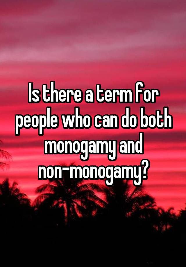 Is there a term for people who can do both monogamy and non-monogamy?