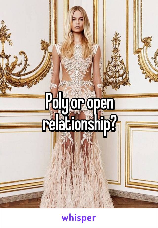 Poly or open relationship?