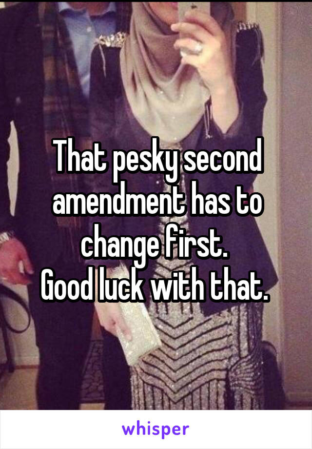 That pesky second amendment has to change first. 
Good luck with that. 