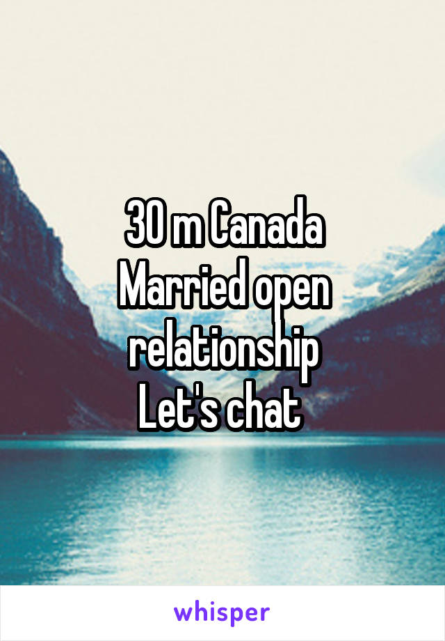 30 m Canada
Married open relationship
Let's chat 