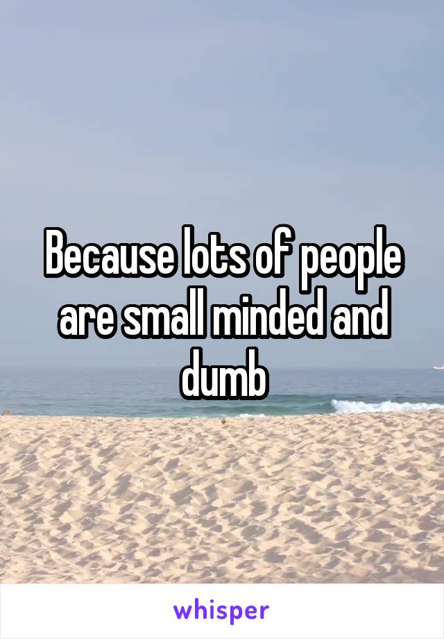 Because lots of people are small minded and dumb