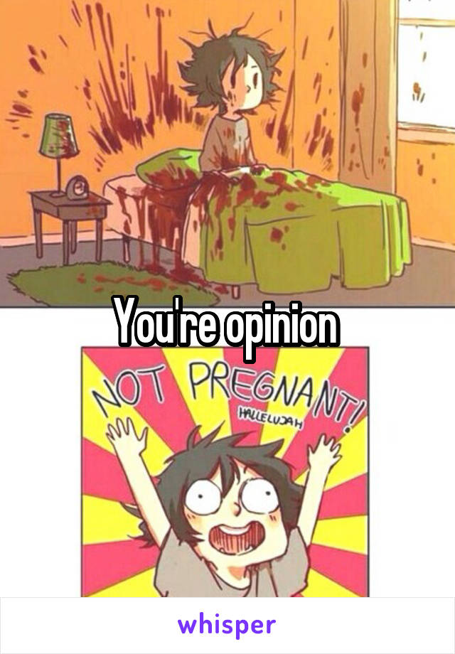 You're opinion 