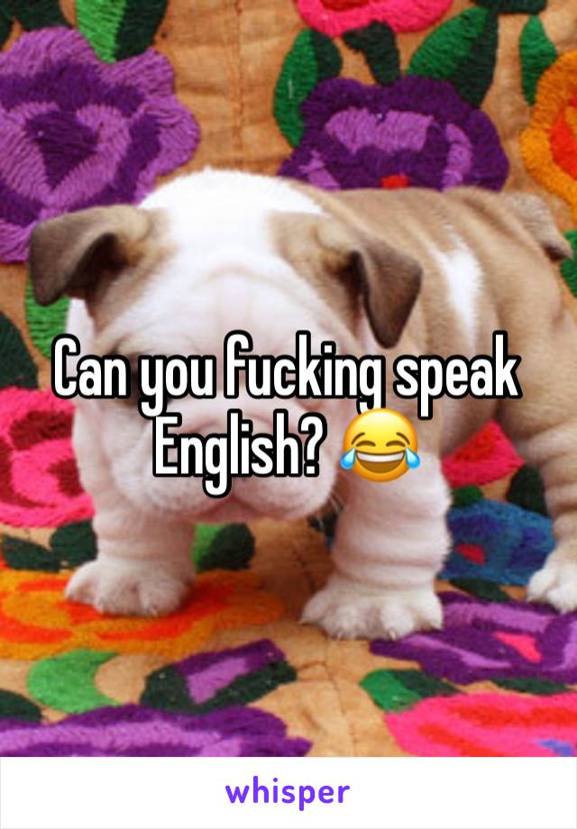 Can you fucking speak English? 😂