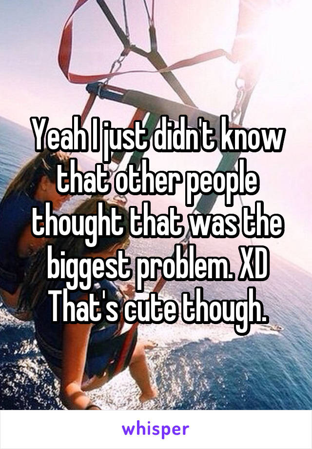 Yeah I just didn't know that other people thought that was the biggest problem. XD
That's cute though.