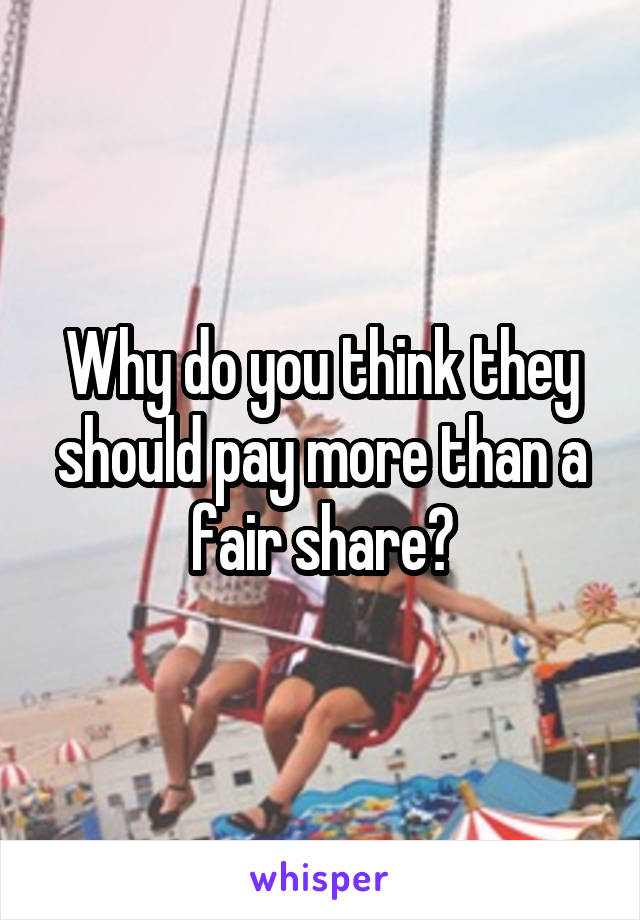 Why do you think they should pay more than a fair share?