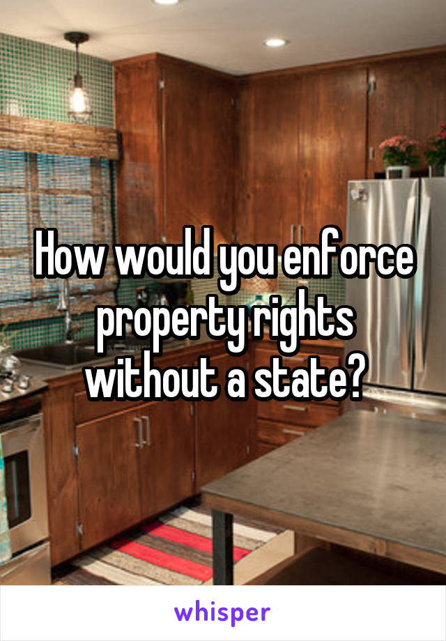 How would you enforce property rights without a state?