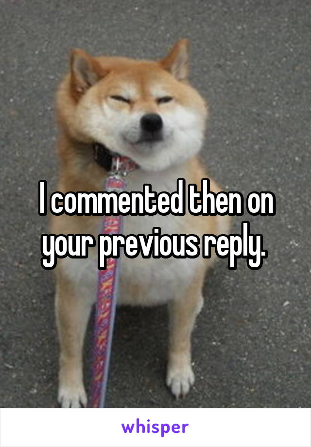 I commented then on your previous reply. 