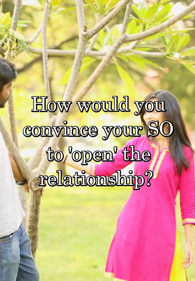 How would you convince your SO to 'open' the relationship? 