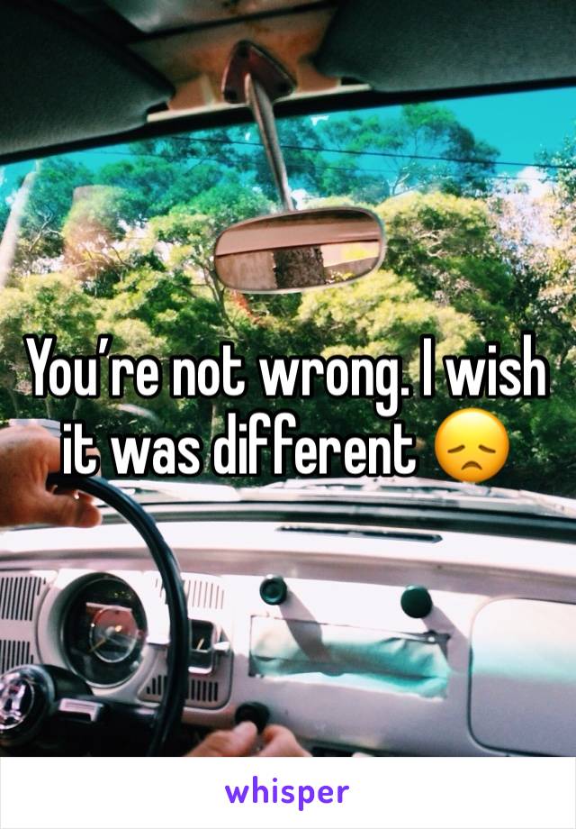 You’re not wrong. I wish it was different 😞