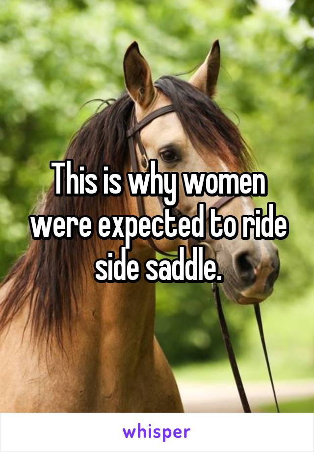 This is why women were expected to ride side saddle.