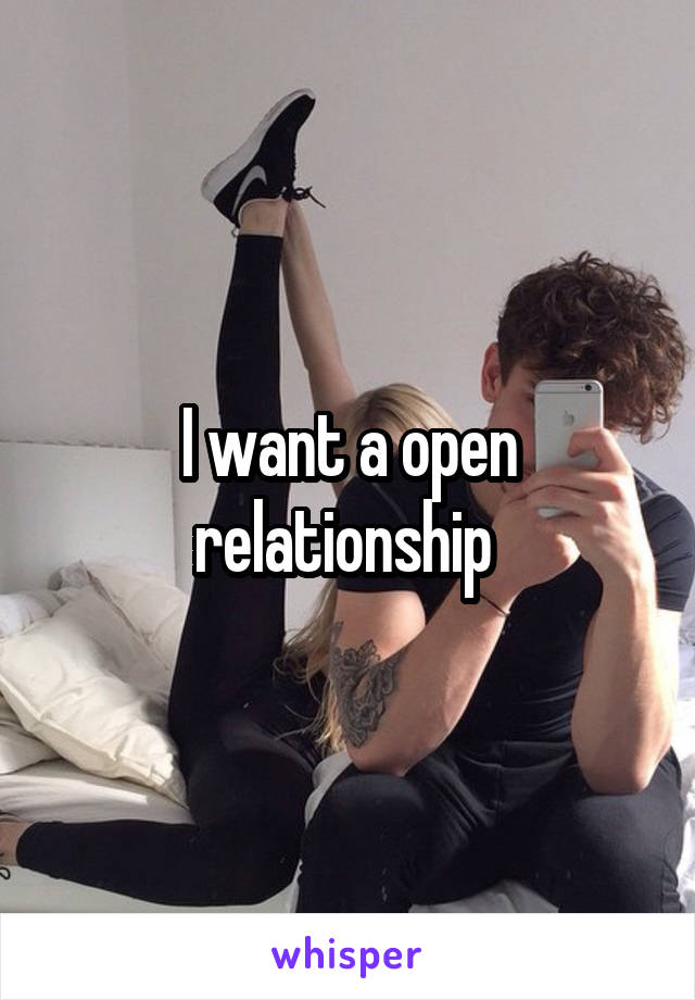 I want a open relationship 