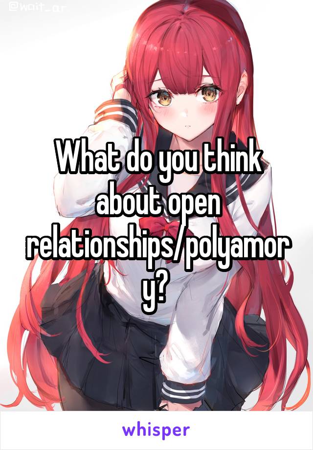 What do you think about open relationships/polyamory? 