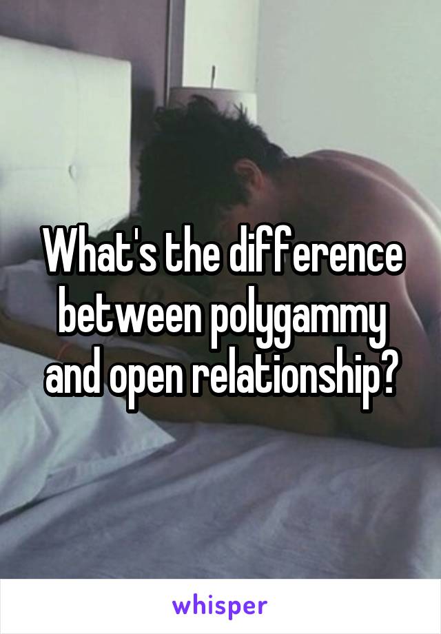 What's the difference between polygammy and open relationship?