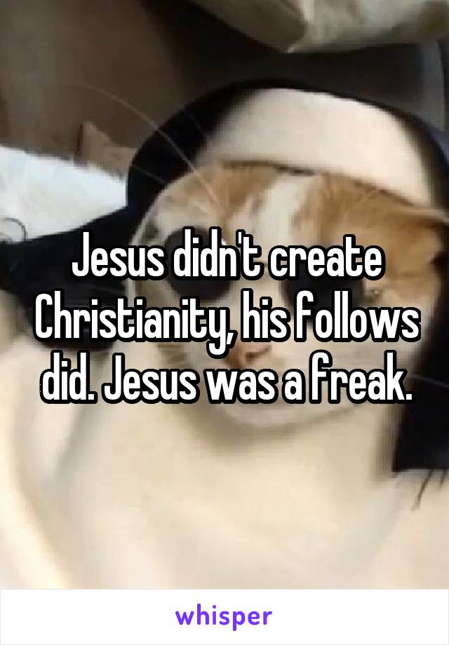 Jesus didn't create Christianity, his follows did. Jesus was a freak.