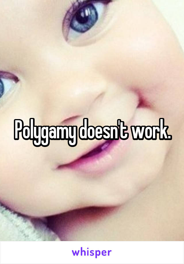 Polygamy doesn't work.