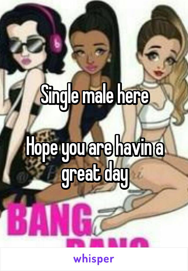 Single male here

Hope you are havin a great day