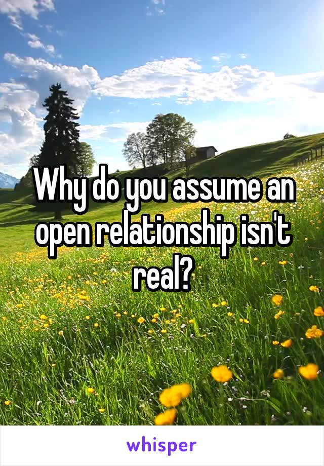 Why do you assume an open relationship isn't real?